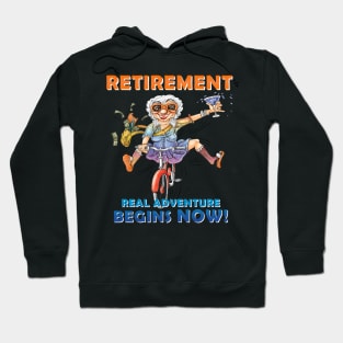 Embrace Retirement: Money, Wine, and Biking Hoodie